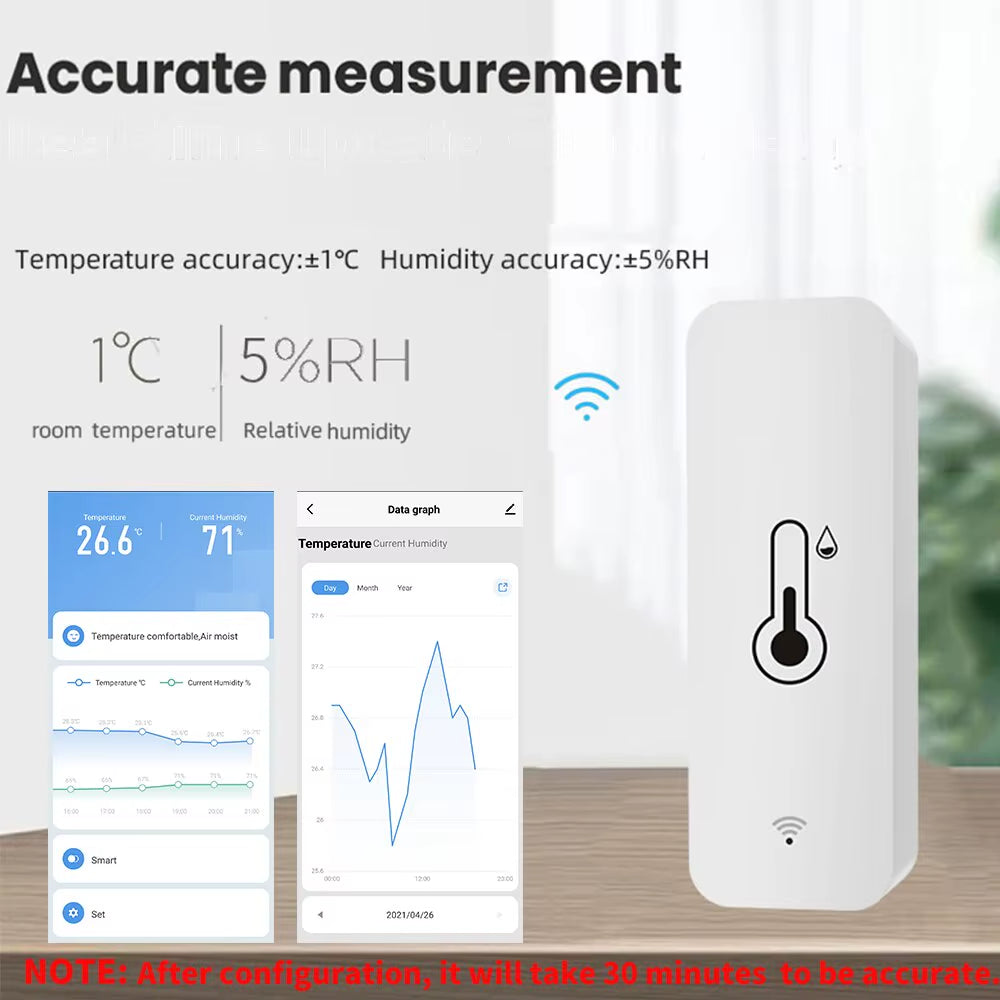 Tuya Wifi Temperature Humidity Sensor Smartlife Remote Monitor for Smart Home Workwith Alexa Google Assistant