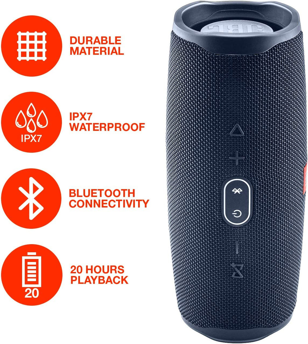 Boomph  Charge 4 Portable Waterproof Wireless Bluetooth Speaker Bundle Portable Hard Carrying Protective Case - Blue