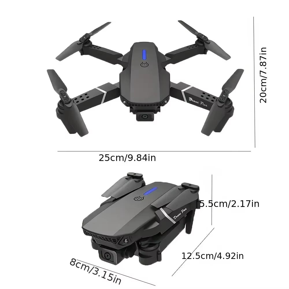 Wide Angle 2024 E88Pro RC Drone 4K Professinal with 1080P HD Camera Foldable Helicopter WIFI FPV Height Hold Gift Toy