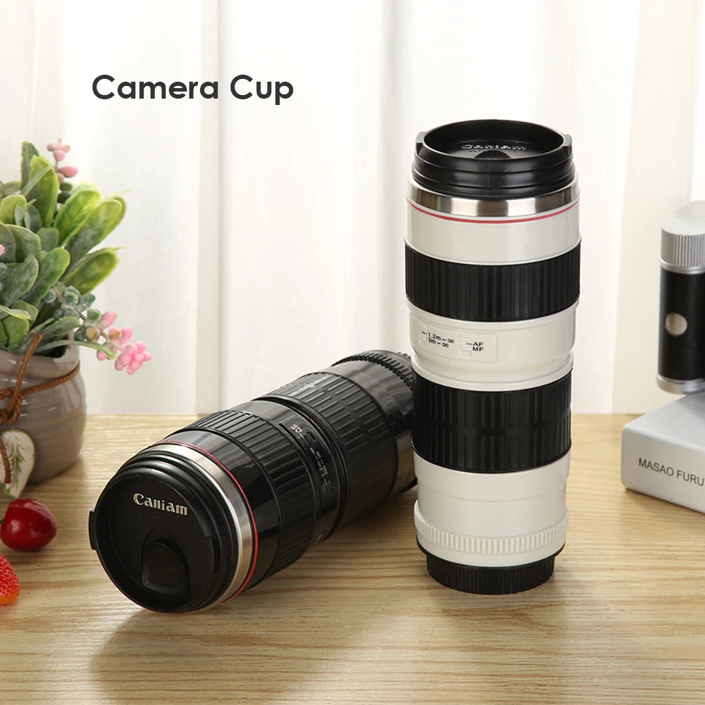 Stainless Steel SLR Camera Coffee Lens Mug Camera White Black Coffee Mug Coffee Cups Creative Emulation Mug Gift 50-400Ml