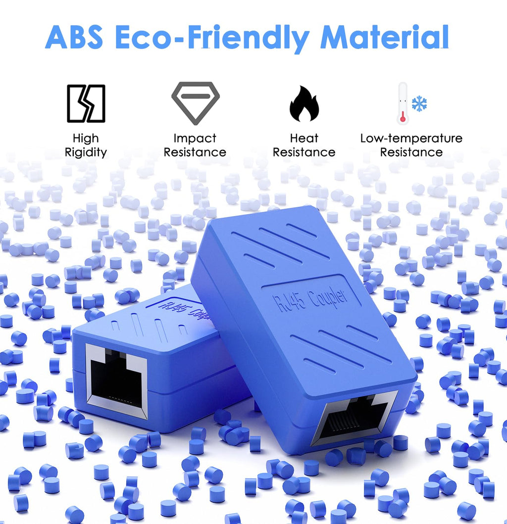 RJ45 Coupler, Ethernet Extender for Cat7/Cat6/Cat5E/Cat5 Female to Female Ethernet Coupler Connector (5, Blue)