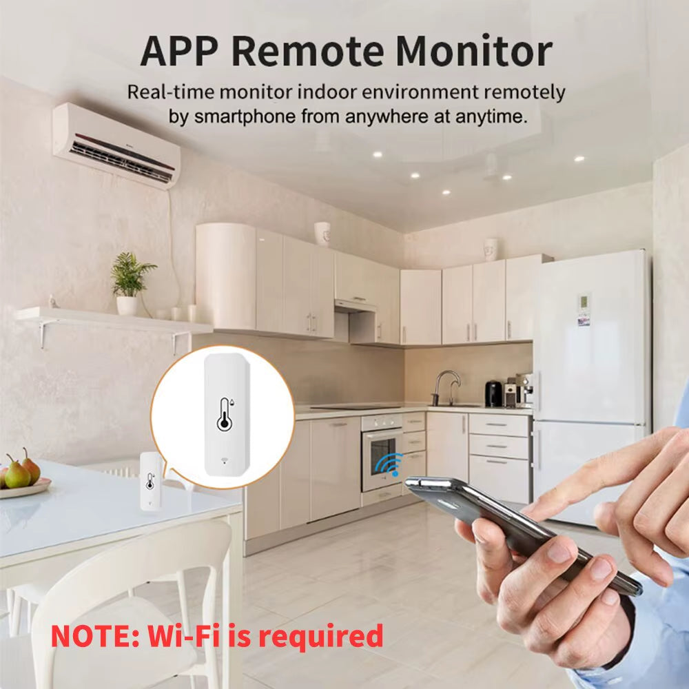 Tuya Wifi Temperature Humidity Sensor Smartlife Remote Monitor for Smart Home Workwith Alexa Google Assistant