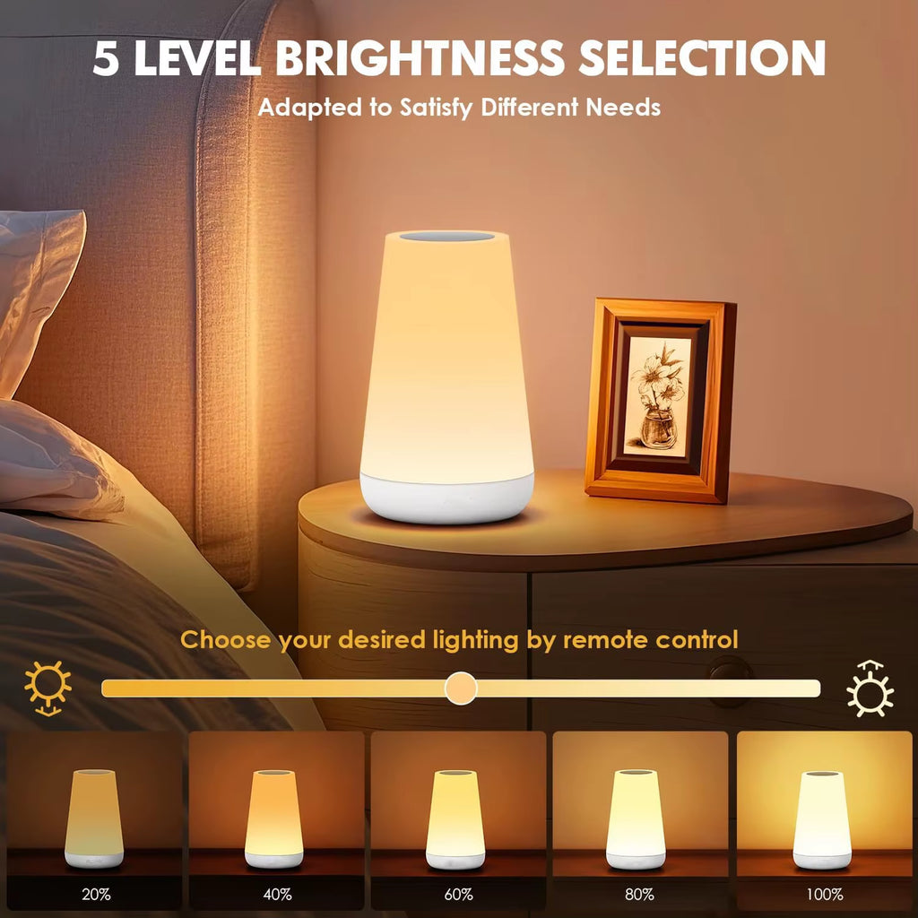 LED 13 Color Changing Night Light Remote Control Touch USB Rechargeable RGB Night Lamp Dimmable Lamp Portable Table Bedside Lamp