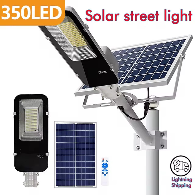 200W Powerful Solar Light Outdoor Solar Street Light 6000Mah Waterproof Automatic Dusk to Dawn Street Light for Garage Garden
