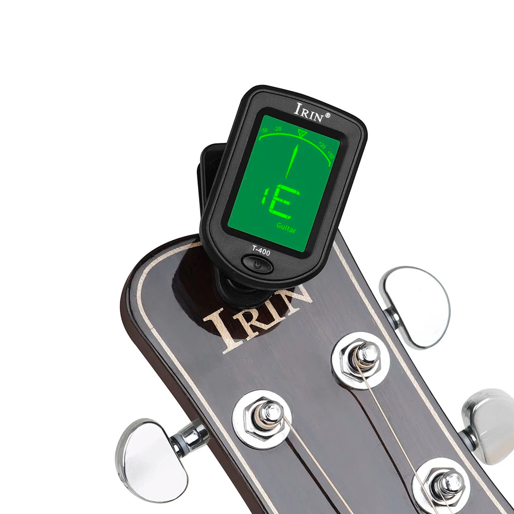 T-400 Guitar Tuner Digital Clip-On Tone Tuner for Electric Ukulele Bass Violin Universal 360Degree Rotatable Sensitive