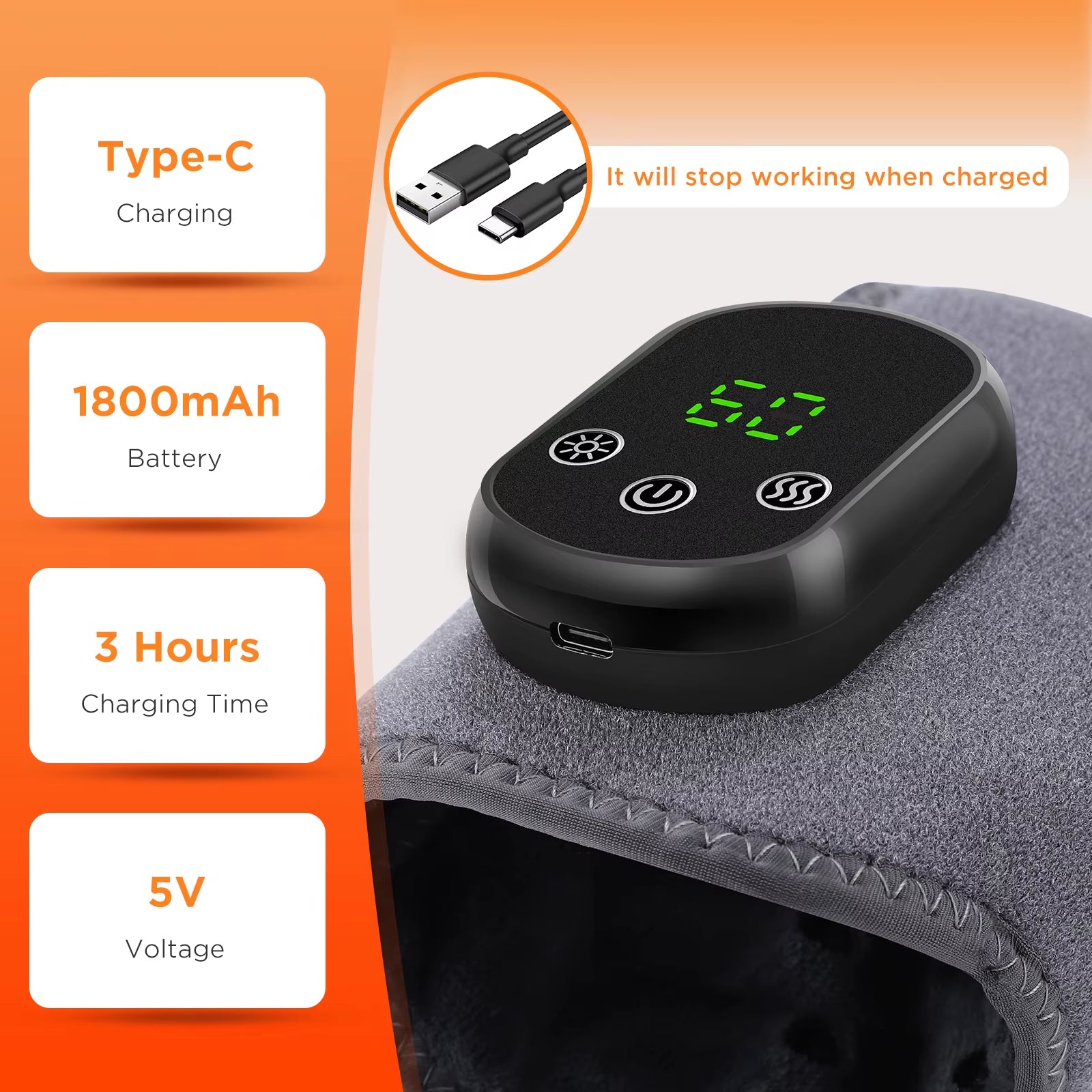 Electric Foot & Ankle Massager Hot Compress Vibration Ankle Support Brace for Muscle Relaxation Rechargeable