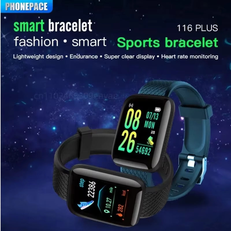 Smart Fitness Tracker Bracelet with Color Screen Health Reminders Exercise Step Counting Information Notifications