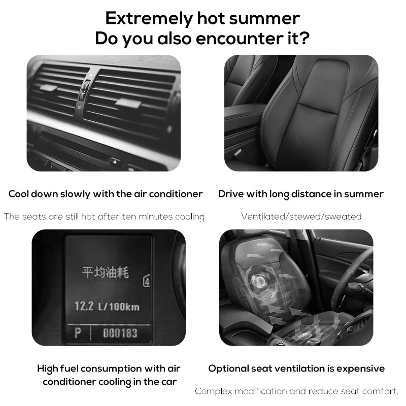 Car Headrest Cooling Air Fan 3 Speeds Adjustable Car Interior Rear Headrest Fan Cooler Air Cooling Fan Summer Car Accessories
