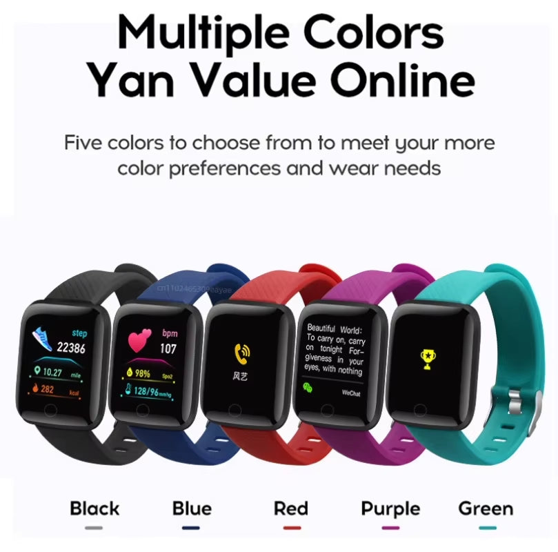 Smart Fitness Tracker Bracelet with Color Screen Health Reminders Exercise Step Counting Information Notifications