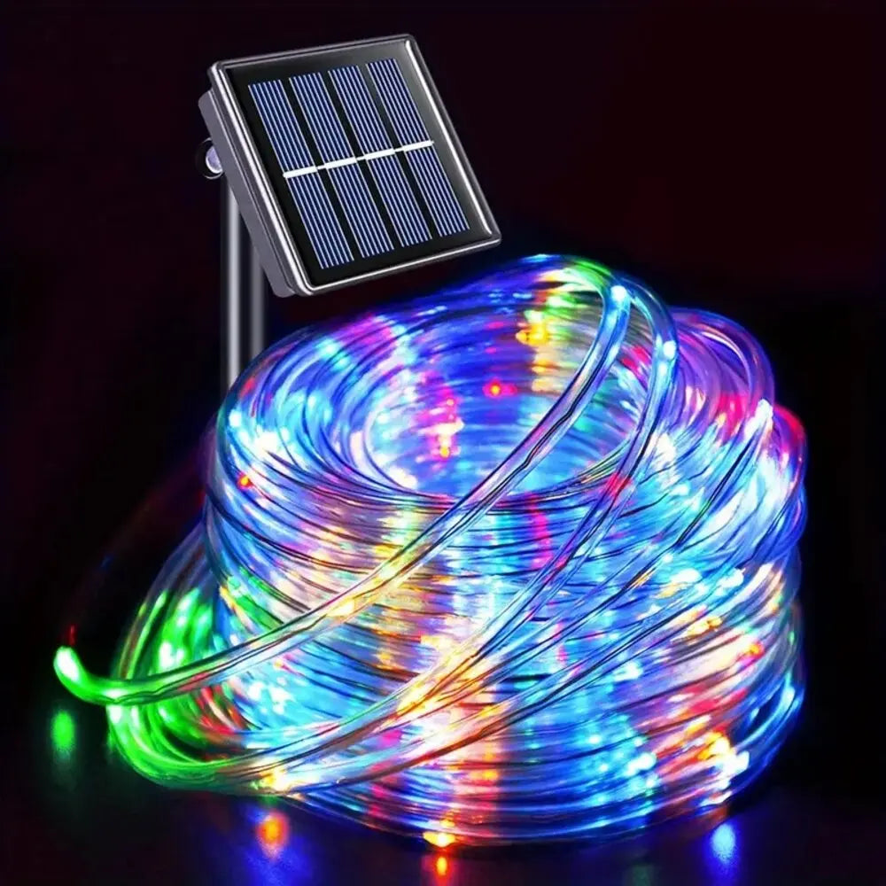 Outdoor Solar Tube Rope Led Light Garden Christmas Decoration Fairy String Light 32M/22M/12M/7M Outdoor Wedding Party Led Lamp