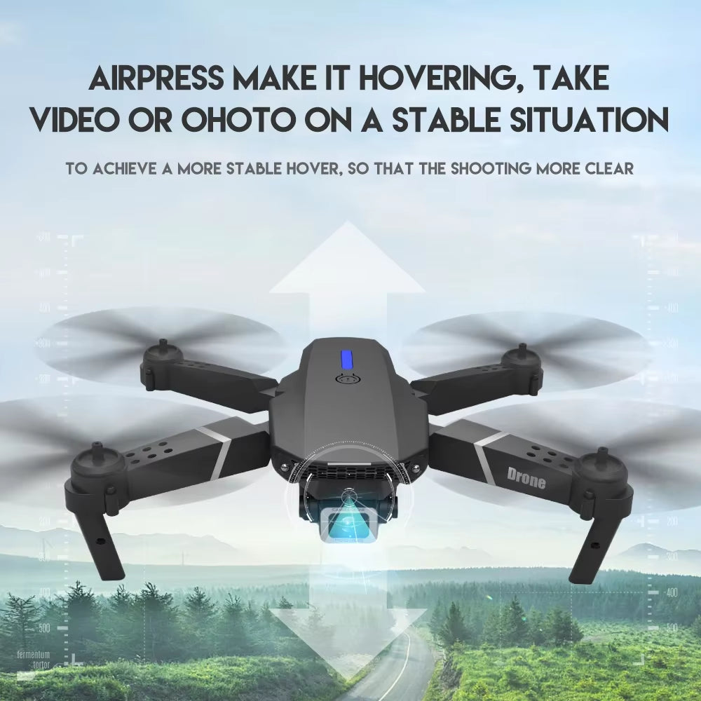 Wide Angle 2024 E88Pro RC Drone 4K Professinal with 1080P HD Camera Foldable Helicopter WIFI FPV Height Hold Gift Toy